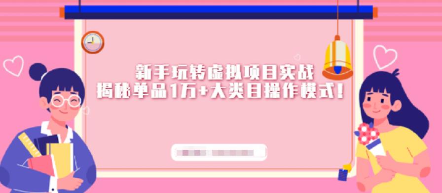 新手玩转虚拟项目实战,揭秘单品1万 大类目操作模式【视频课程】