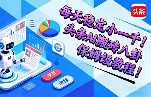 每天稳定小一千！头条AI搬砖八卦，保姆级教程！