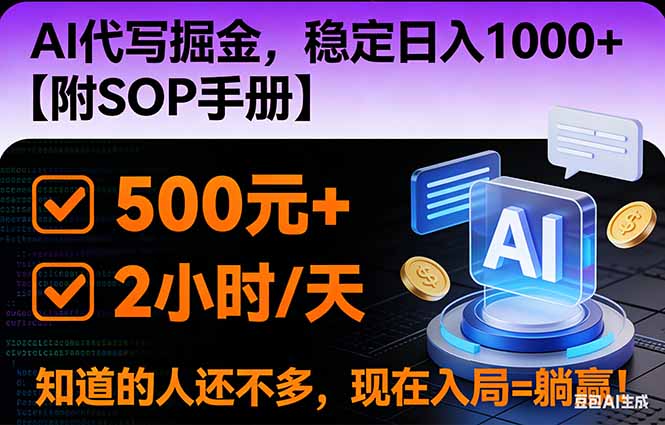 (16841期)2026风口项目,AI代写掘金,稳定日入1000+,掌握核心技能【附SOP手册】 (16841期)2026风口项目,AI代写掘金,稳定日入1000+,掌握核心技能【附SOP手册】