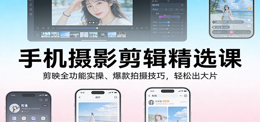 手机摄影剪辑精选课:剪映全功能实操、爆款拍摄技巧,轻松出大片 手机摄影剪辑精选课:剪映全功能实操、爆款拍摄技巧,轻松出大片