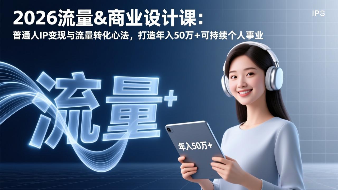 (17246期)2026流量&商业设计课:普通人IP变现与流量转化心法,打造年入50万+可持续个人事业 (17246期)2026流量&商业设计课:普通人IP变现与流量转化心法,打造年入50万+可持续个人事业