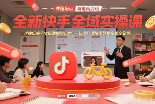全新快手全域实操课,封神级快手实操课横空出世,一节课打通快手好物变现全链路 全新快手全域实操课,封神级快手实操课横空出世,一节课打通快手好物变现全链路