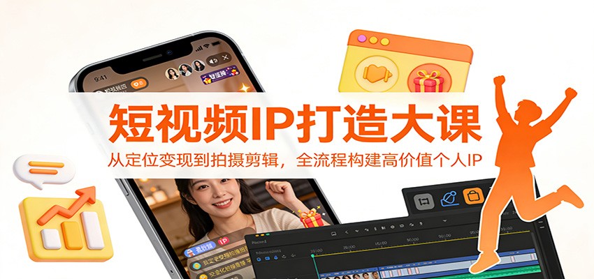 短视频IP打造大课:从定位变现到拍摄剪辑,全流程构建高价值个人IP 短视频IP打造大课:从定位变现到拍摄剪辑,全流程构建高价值个人IP