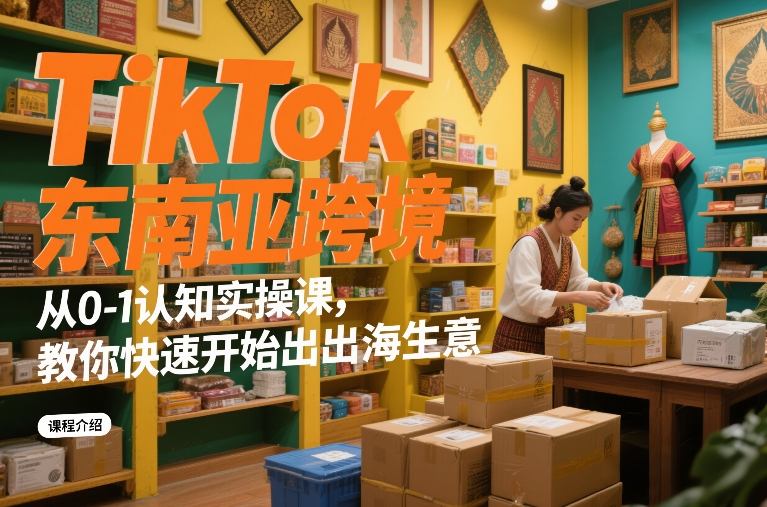 TikTok东南亚跨境从0-1认知实操课,教你快速开始出海生意 TikTok东南亚跨境从0-1认知实操课,教你快速开始出海生意
