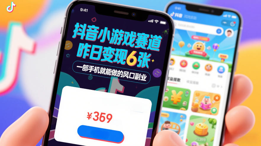 抖音小游戏赛道,昨日变现600+,零基础一部手机就能做的风口副业【揭秘】 抖音小游戏赛道,昨日变现600+,零基础一部手机就能做的风口副业【揭秘】