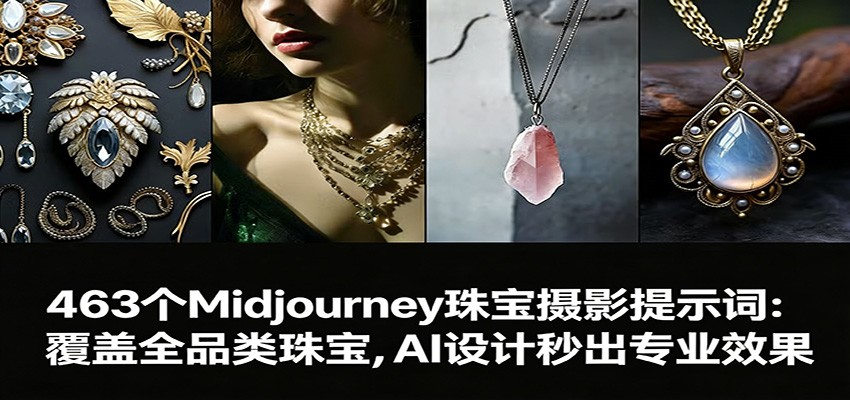 463个Midjourney珠宝摄影提示词:覆盖全品类珠宝,AI设计秒出专业效果 463个Midjourney珠宝摄影提示词:覆盖全品类珠宝,AI设计秒出专业效果
