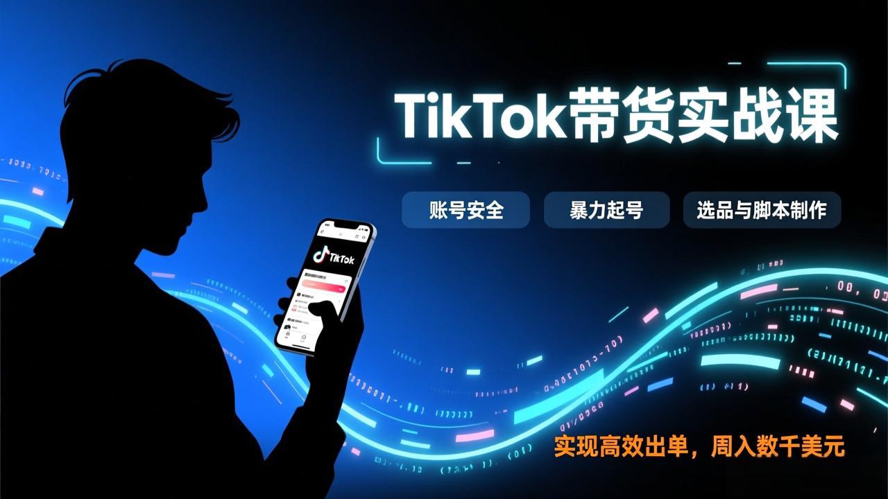 (17278期)TikTok带货实战课,涵盖账号安全、暴力起号、选品与脚本制作,实现高效出单,周入数千美元 (17278期)TikTok带货实战课,涵盖账号安全、暴力起号、选品与脚本制作,实现高效出单,周入数千美元