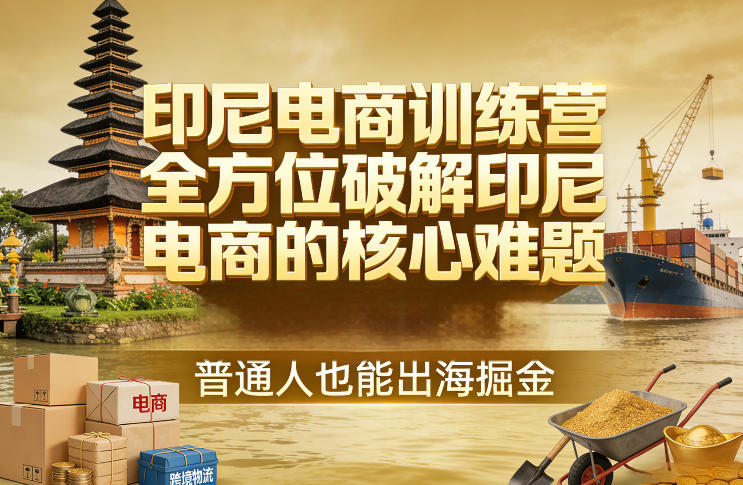 印尼电商训练营,全方位破解印尼电商的核心难题,普通人也能出海掘金 印尼电商训练营,全方位破解印尼电商的核心难题,普通人也能出海掘金