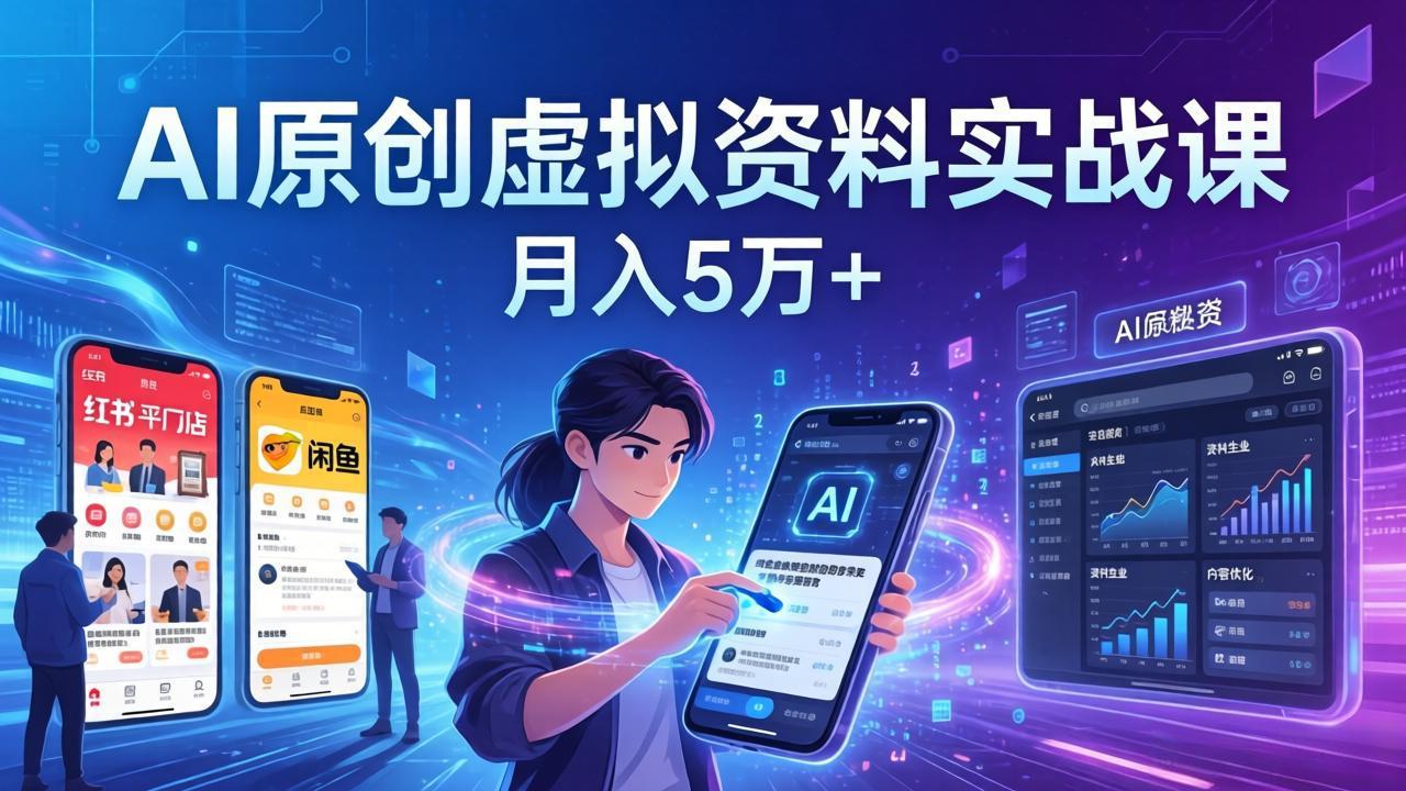 (17657期)AI原创虚拟资料实战课:2026新机会,小红书闲鱼开店,普通人用AI轻松变现,月入5万+ (17657期)AI原创虚拟资料实战课:2026新机会,小红书闲鱼开店,普通人用AI轻松变现,月入5万+