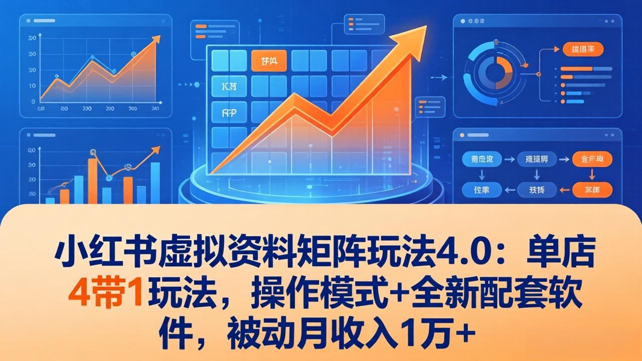 (17730期)小红书虚拟资料矩阵玩法4.0:单店4带1玩法,操作模式+全新配套软件,被动月收入1万+ (17730期)小红书虚拟资料矩阵玩法4.0:单店4带1玩法,操作模式+全新配套软件,被动月收入1万+
