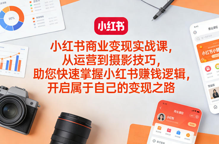 小红书商业变现实战课,从运营到摄影技巧,助您快速掌握小红书賺钱逻辑,开启属于自己的变现之路 小红书商业变现实战课,从运营到摄影技巧,助您快速掌握小红书賺钱逻辑,开启属于自己的变现之路