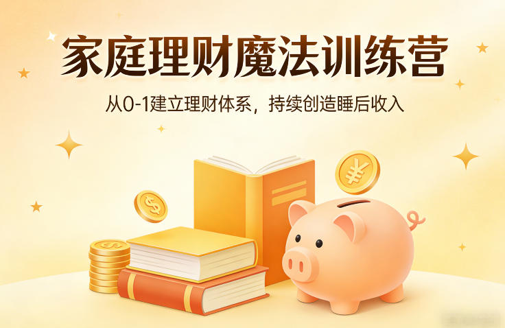 家庭理财魔法训练营,从0-1建立理财体系,持续创造睡后收入 家庭理财魔法训练营,从0-1建立理财体系,持续创造睡后收入