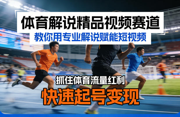 体育解说精品视频赛道,教你用专业解说赋能短视频,抓住体育流量红利,快速起号变现 体育解说精品视频赛道,教你用专业解说赋能短视频,抓住体育流量红利,快速起号变现