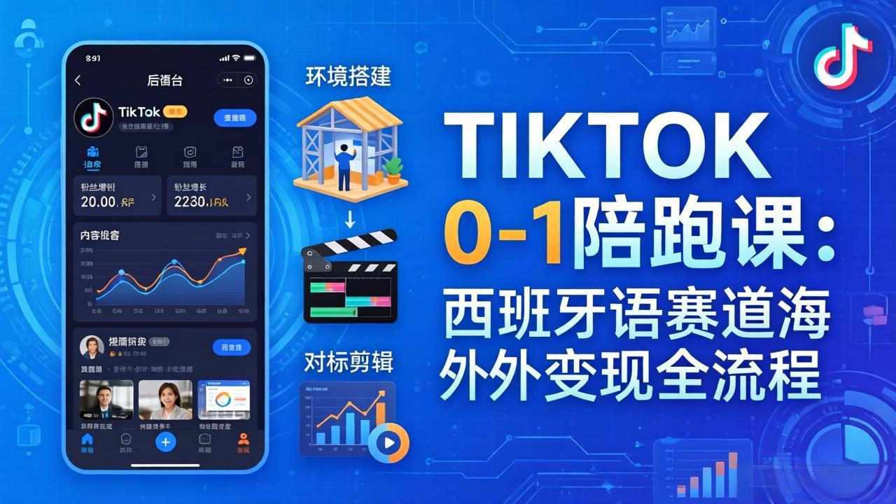 (17908期)TIKTOK 0-1 陪跑课:从环境搭建到刷对标剪辑,西班牙语赛道海外变现全流程 (17908期)TIKTOK 0-1 陪跑课:从环境搭建到刷对标剪辑,西班牙语赛道海外变现全流程