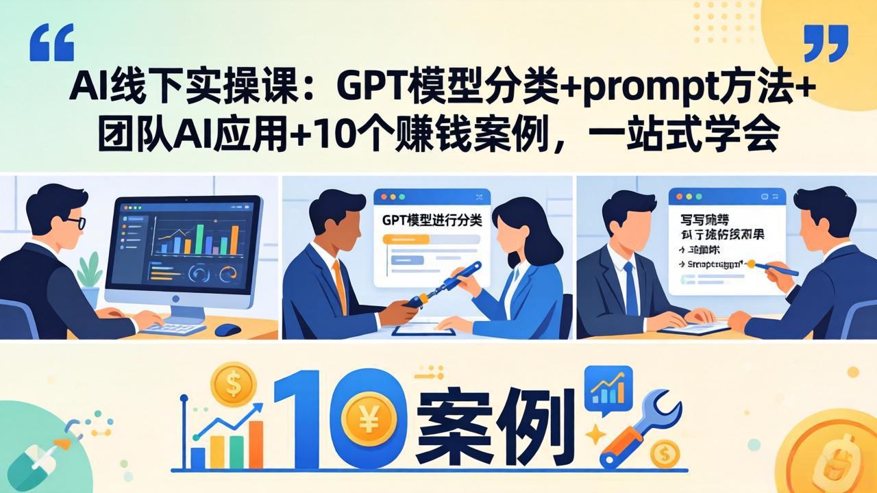 (18017期)AI线下实操课:GPT模型分类+prompt方法+团队AI应用+10个赚钱案例,一站式学会 (18017期)AI线下实操课:GPT模型分类+prompt方法+团队AI应用+10个赚钱案例,一站式学会