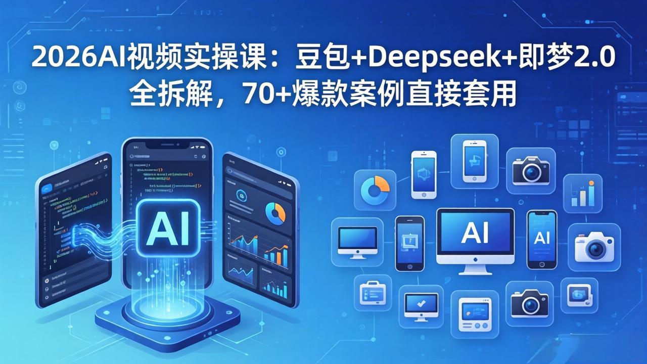 （18263期）2026AI视频实操课：豆包+Deepseek+即梦2.0全拆解，70+爆款案例直接套用