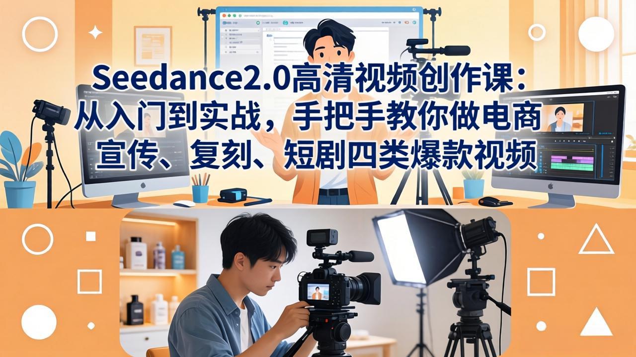 (18019期)Seedance2.0高清视频创作课:从入门到实战,手把手教你做电商、宣传、复刻、短剧四类爆款视频 (18019期)Seedance2.0高清视频创作课:从入门到实战,手把手教你做电商、宣传、复刻、短剧四类爆款视频