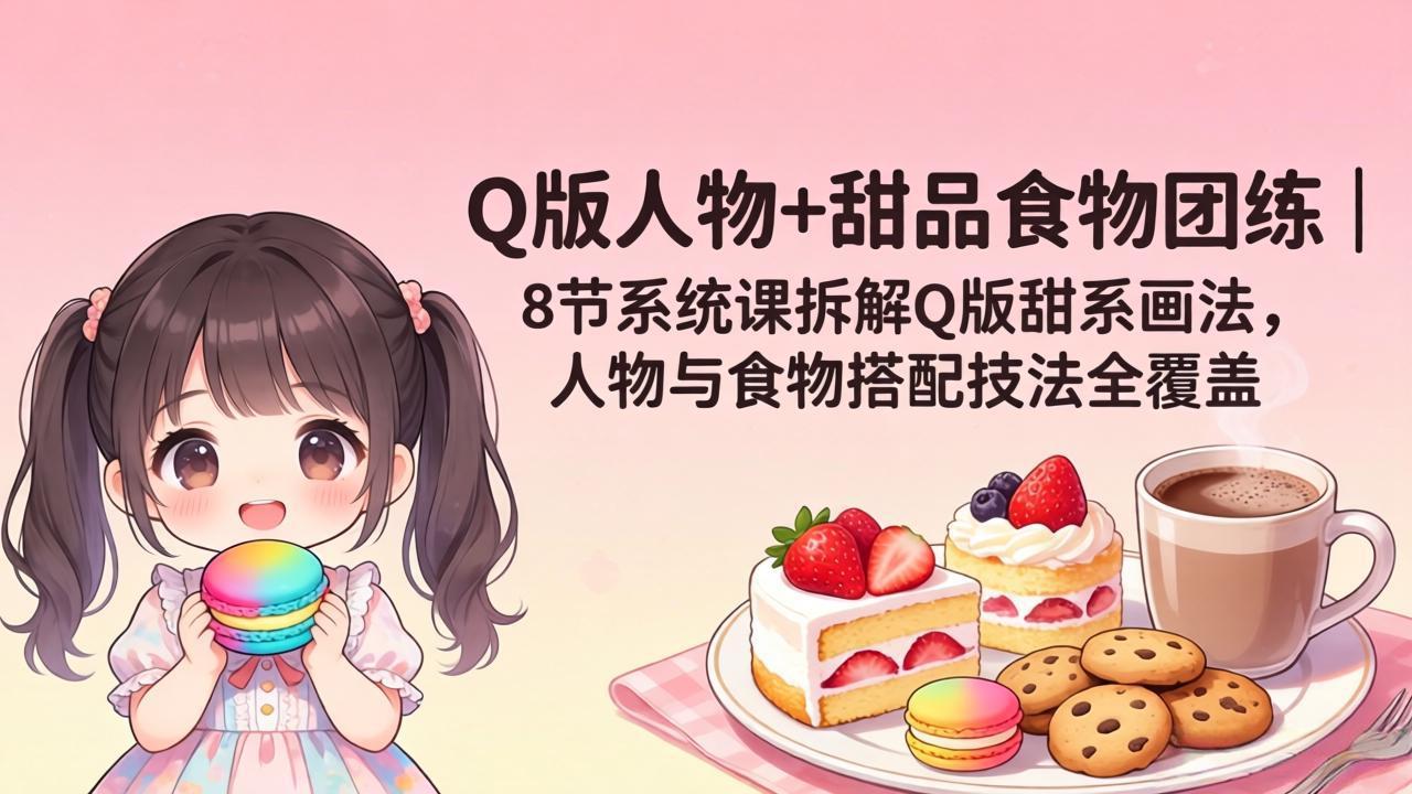 (18037期)Q版人物+甜品食物团练|8节系统课拆解Q版甜系画法,人物与食物搭配技法全覆盖 (18037期)Q版人物+甜品食物团练|8节系统课拆解Q版甜系画法,人物与食物搭配技法全覆盖