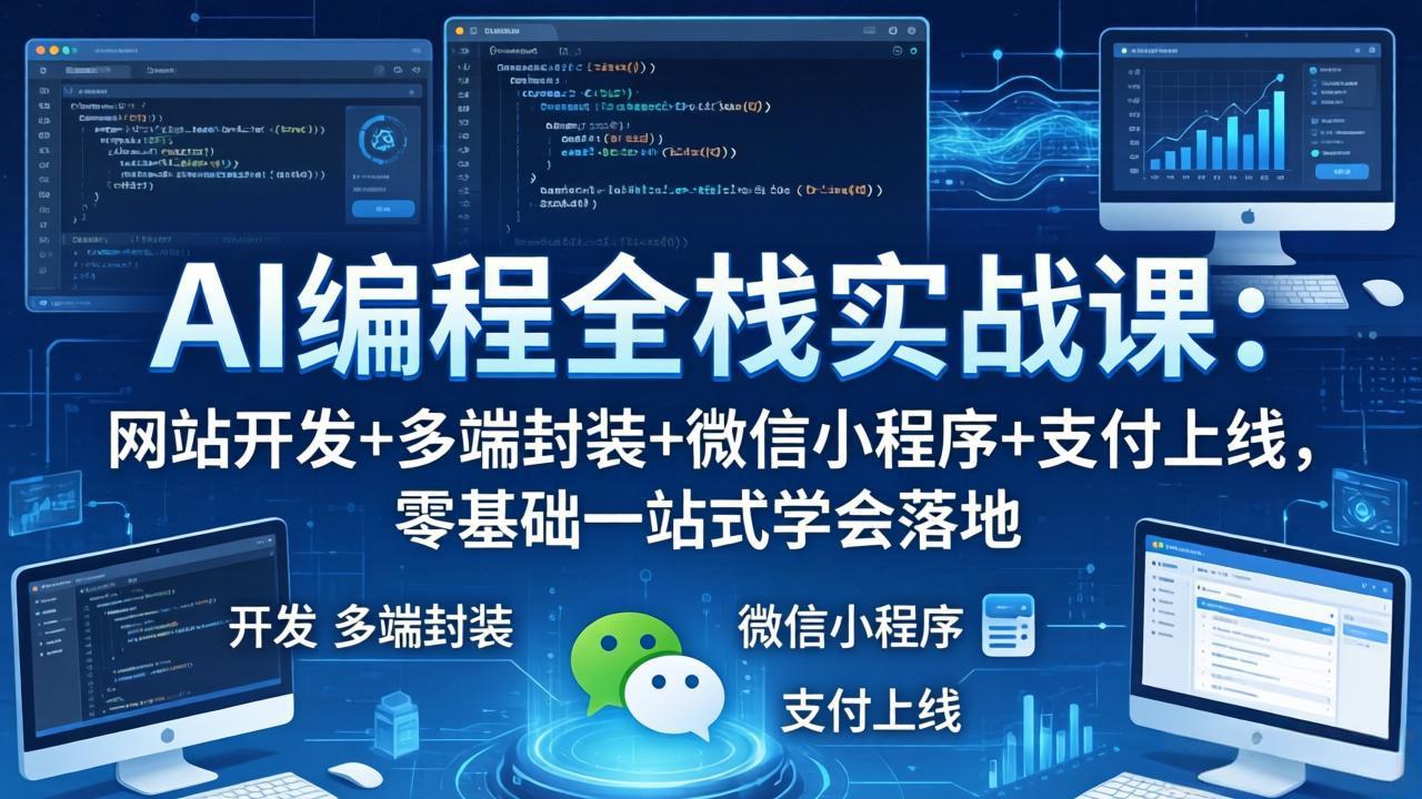 (18049期)AI编程全栈实战课:网站开发+多端封装+微信小程序+支付上线,零基础一站式学会落地 (18049期)AI编程全栈实战课:网站开发+多端封装+微信小程序+支付上线,零基础一站式学会落地