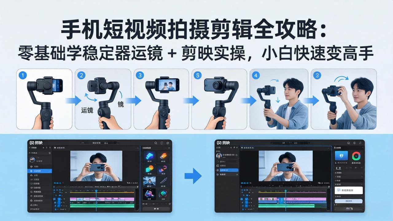 (18003期)手机短视频拍摄剪辑全攻略:零基础学稳定器运镜 + 剪映实操,小白快速变高手 (18003期)手机短视频拍摄剪辑全攻略:零基础学稳定器运镜 + 剪映实操,小白快速变高手