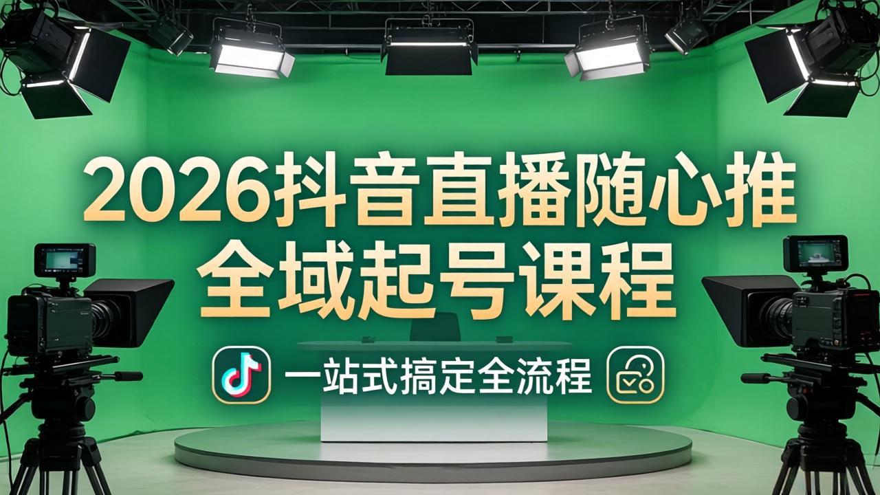 (18050期)2026抖音直播随心推全域起号课程:一站式搞定直播起号、稳号、放量全流程(更新4月) (18050期)2026抖音直播随心推全域起号课程:一站式搞定直播起号、稳号、放量全流程(更新4月)