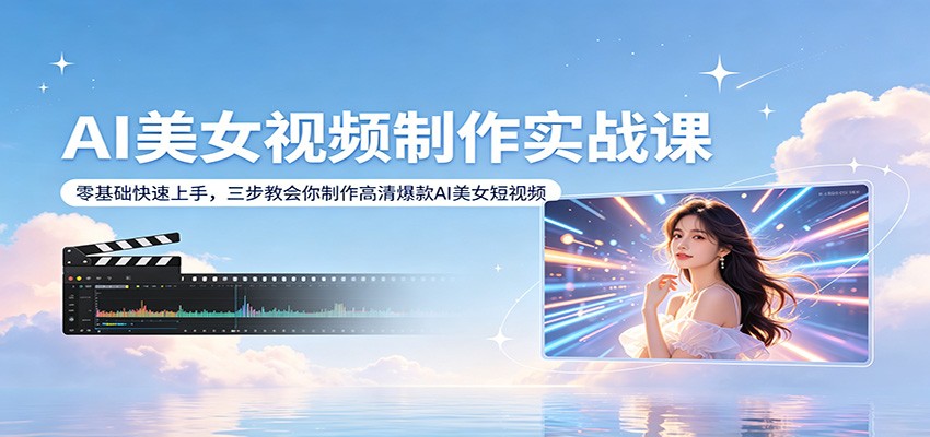 AI美女视频制作实战课:零基础快速上手,三步教会你制作高清爆款AI美女短视频 AI美女视频制作实战课:零基础快速上手,三步教会你制作高清爆款AI美女短视频