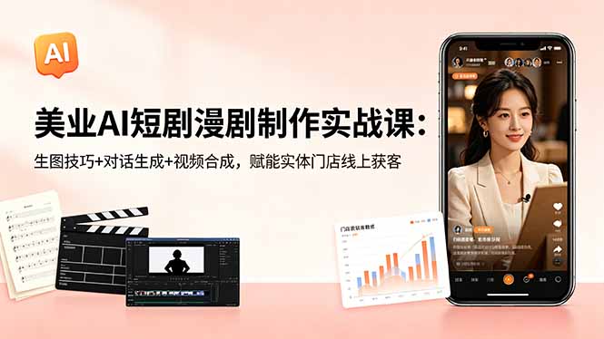 (18536期)美业AI短剧漫剧制作实战课:生图技巧+对话生成+视频合成,赋能实体门店线上获客 (18536期)美业AI短剧漫剧制作实战课:生图技巧+对话生成+视频合成,赋能实体门店线上获客