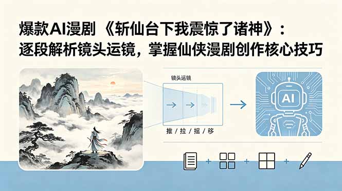（18620期）爆款AI漫剧《斩仙台下我震惊了诸神》：逐段解析镜头运镜，掌握仙侠漫剧创作核心技巧
