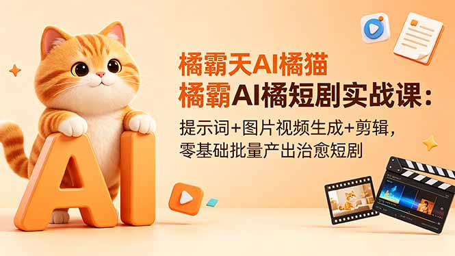(18542期)橘霸天AI橘猫短剧实战课:提示词+图片视频生成+剪辑,零基础批量产出治愈短剧 (18542期)橘霸天AI橘猫短剧实战课:提示词+图片视频生成+剪辑,零基础批量产出治愈短剧