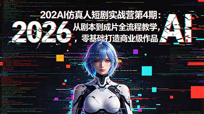 (18656期)2026AI仿真人短剧实战营第4期:从剧本到成片全流程教学,零基础打造商业级作品 (18656期)2026AI仿真人短剧实战营第4期:从剧本到成片全流程教学,零基础打造商业级作品