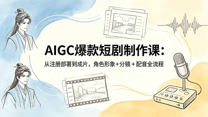 (18676期)AIGC爆款短剧制作课:从注册部署到成片,角色形象+分镜+配音全流程 (18676期)AIGC爆款短剧制作课:从注册部署到成片,角色形象+分镜+配音全流程
