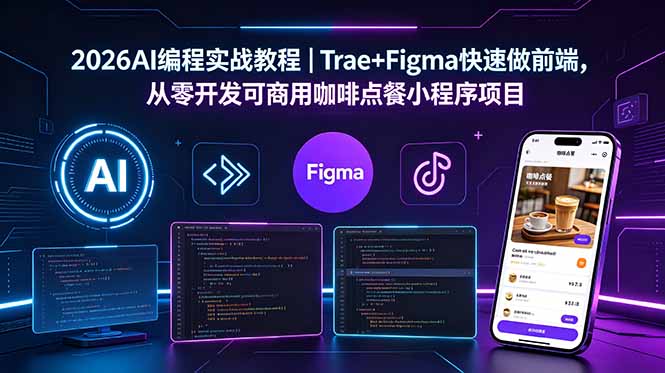 (18627期)2026AI编程实战教程|Trae+Figma快速做前端,从零开发可商用咖啡点餐小程序项目 (18627期)2026AI编程实战教程|Trae+Figma快速做前端,从零开发可商用咖啡点餐小程序项目