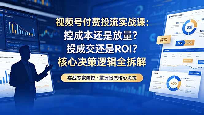 (18462期)视频号付费投流实战课-5月:控成本还是放量?投成交还是ROI?核心决策逻辑全拆解 (18462期)视频号付费投流实战课-5月:控成本还是放量?投成交还是ROI?核心决策逻辑全拆解