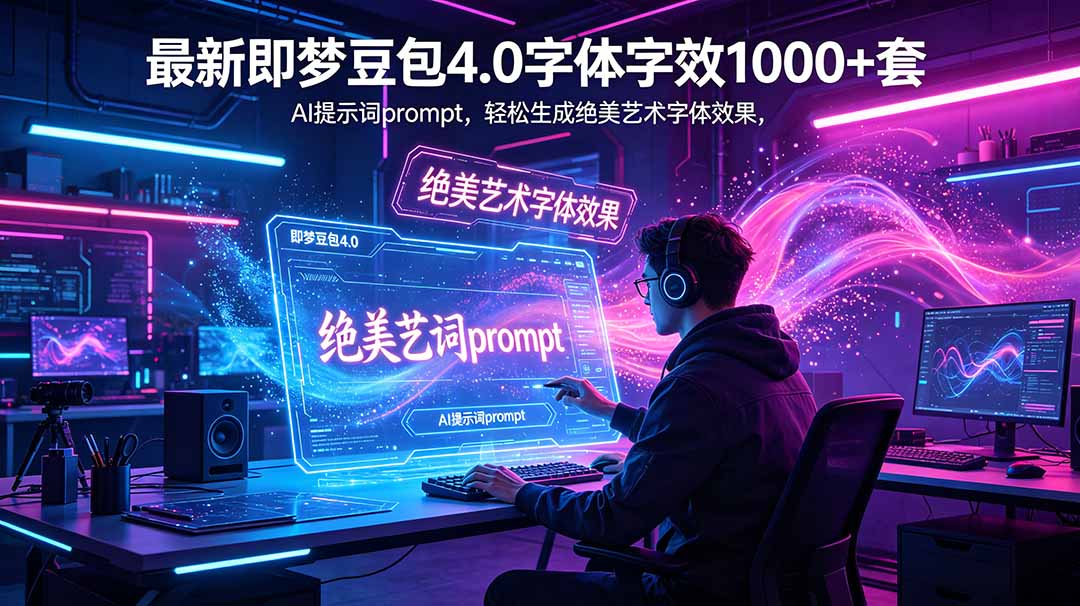 (18650期)最新即梦豆包4.0字体字效1000+套,AI提示词prompt,轻松生成绝美艺术字体效果 (18650期)最新即梦豆包4.0字体字效1000+套,AI提示词prompt,轻松生成绝美艺术字体效果