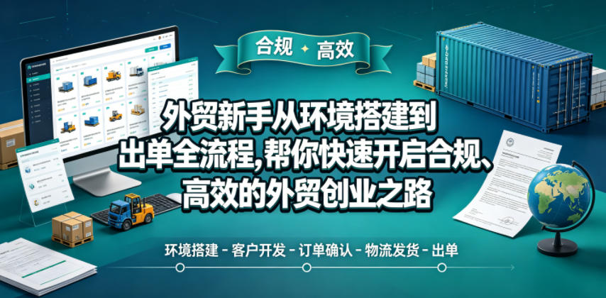 外贸新手从环境搭建到出单全流程,帮你快速开启合规、高效的外贸创业之路 外贸新手从环境搭建到出单全流程,帮你快速开启合规、高效的外贸创业之路