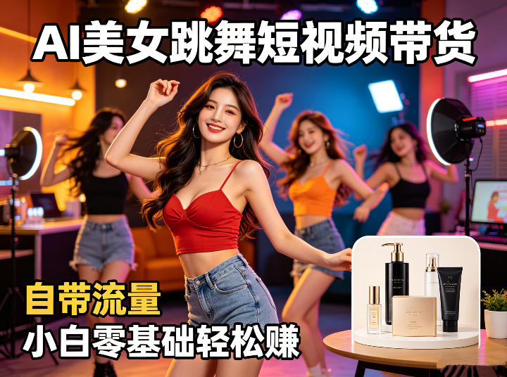 AI美女跳舞短视频带货:自带流量,小白零基础轻松賺,详细拆解 AI美女跳舞短视频带货:自带流量,小白零基础轻松賺,详细拆解