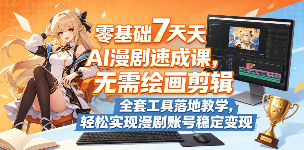 零基础7天AI漫剧速成课,无需绘画剪辑,全套工具落地教学,轻松实现漫剧账号稳定变现 零基础7天AI漫剧速成课,无需绘画剪辑,全套工具落地教学,轻松实现漫剧账号稳定变现