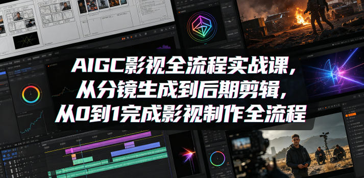 AIGC影视全流程实战课,从分镜生成到后期剪辑,从0到1完成影视制作全流程 AIGC影视全流程实战课,从分镜生成到后期剪辑,从0到1完成影视制作全流程