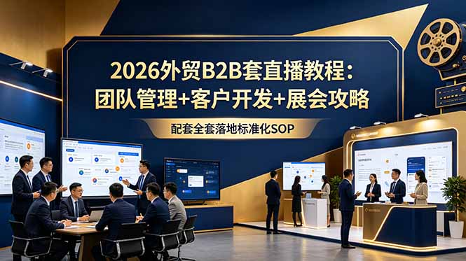 (18994期)2026外贸B2B套直播教程:团队管理+客户开发+展会攻略,配套全套落地标准化SOP (18994期)2026外贸B2B套直播教程:团队管理+客户开发+展会攻略,配套全套落地标准化SOP