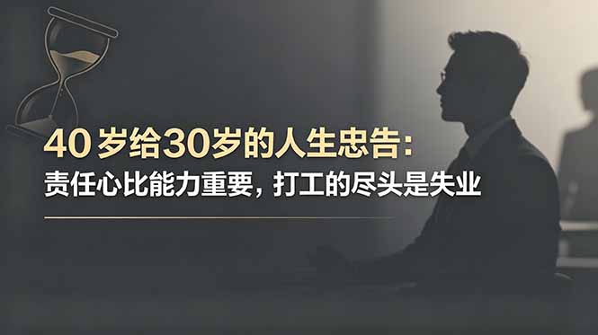 (18769期)付费文章:40岁给30岁的人生忠告:责任心比能力重要,打工的尽头是失业 (18769期)付费文章:40岁给30岁的人生忠告:责任心比能力重要,打工的尽头是失业