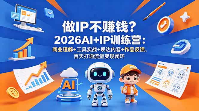 (18839期)做IP不赚钱?2026AI+IP训练营:商业理解+工具实战+表达内容+作品反馈,百天打通流量变现闭环 (18839期)做IP不赚钱?2026AI+IP训练营:商业理解+工具实战+表达内容+作品反馈,百天打通流量变现闭环