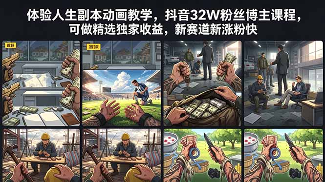 (18826期)体验人生副本动画教学, 抖音32W粉丝博主课程,可做精选独家收益,新赛道新涨粉快 (18826期)体验人生副本动画教学, 抖音32W粉丝博主课程,可做精选独家收益,新赛道新涨粉快