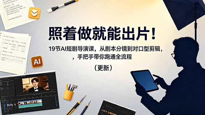 (18694期)照着做就能出片!19节AI短剧导演课,从剧本分镜到对口型剪辑,手把手带你跑通全流程(更新) (18694期)照着做就能出片!19节AI短剧导演课,从剧本分镜到对口型剪辑,手把手带你跑通全流程(更新)