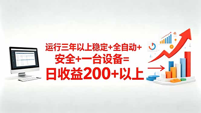 (18773期)三年以上稳定+全自动+安全+一台设备=日收益200+ (18773期)三年以上稳定+全自动+安全+一台设备=日收益200+