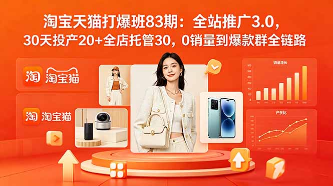 (18920期)2026淘宝天猫打爆班83期:全站推广3.0,30天投产20+全店托管30,0销量到爆款群全链路 (18920期)2026淘宝天猫打爆班83期:全站推广3.0,30天投产20+全店托管30,0销量到爆款群全链路