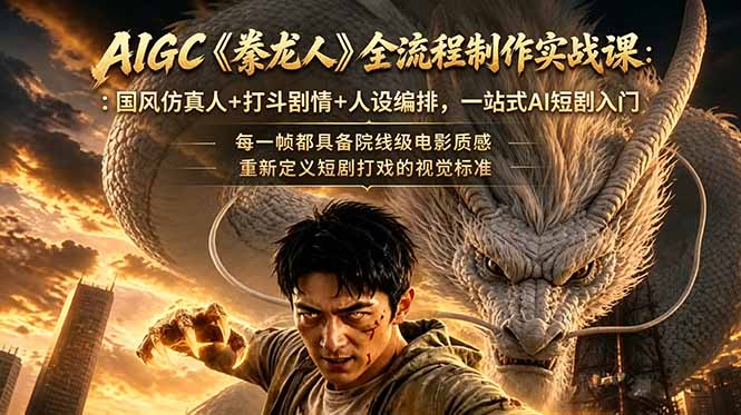 (18849期)AIGC《豢龙人》全流程制作实战课:国风仿真人+打斗剧情+人设编排,一站式AI短剧入门 (18849期)AIGC《豢龙人》全流程制作实战课:国风仿真人+打斗剧情+人设编排,一站式AI短剧入门
