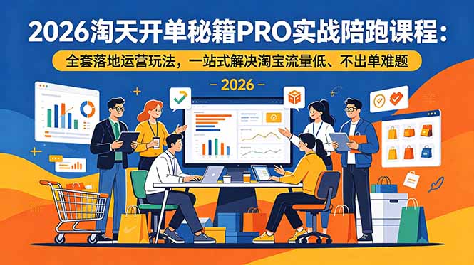 （18844期）2026淘天开单秘籍PRO实战陪跑课程：全套落地运营玩法，一站式解决淘宝流量低、不出单难题