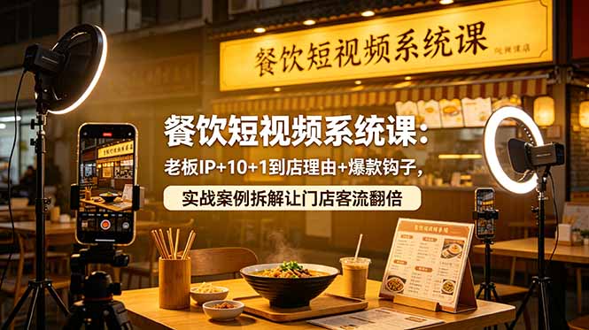 (18712期)餐饮短视频系统课:老板IP+10+1到店理由+爆款钩子,实战案例拆解让门店客流翻倍 (18712期)餐饮短视频系统课:老板IP+10+1到店理由+爆款钩子,实战案例拆解让门店客流翻倍