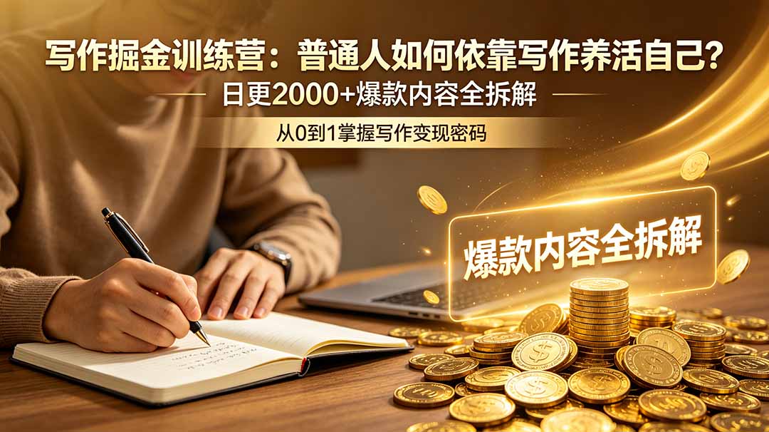 (18901期)写作掘金训练营:普通人如何依靠写作养活自己?日更2000+爆款内容全拆解 (18901期)写作掘金训练营:普通人如何依靠写作养活自己?日更2000+爆款内容全拆解