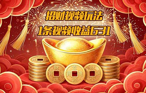 招财视频赚翻了,1条视频收益631.37,快来学吧,手把手教你 招财视频赚翻了,1条视频收益631.37,快来学吧,手把手教你